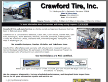 Tablet Screenshot of crawfordtireandautoservice.com